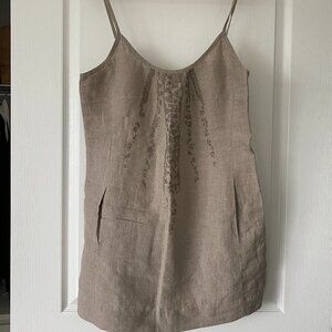 Eileen Fisher Linen Mini Dress w Pockets